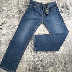 Levi 505 Regular Straight Leg Jeans Mens 38x32 Medium Wash Blue Denim NWT